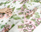 Pink and Green Floral Silk Gauze Piece Approximately 36x 36 inches  LWW00103